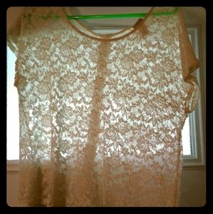 Lace Overlay Blouse